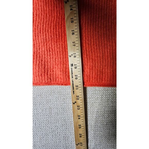 Velvet, Button Up, V-Neck, Cardigan, Soft, Boxy, Stretchy, Sweater, Orange, Lg - Picture 8 of 11